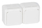 Розетка двухместная Legrand QUTEO, открытый монтаж, с заземлением, с крышкой, со шторками, белый - 1