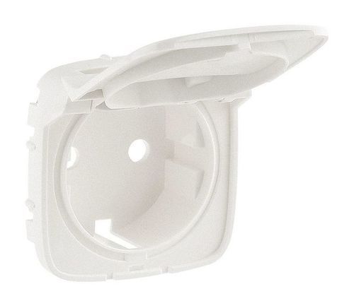 Накладка на розетку Legrand VALENA ALLURE, с заземлением, с крышкой, жемчужный
