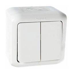 Выключатель 2-клавишный QUTEO, открытый монтаж, белый