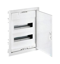 Распределительный шкаф Nedbox 48 мод., IP40, встраиваемый, пластик, бежевая дверь, с клеммами