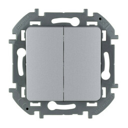 Выключатель 2-клавишный INSPIRIA, алюминий, 673622